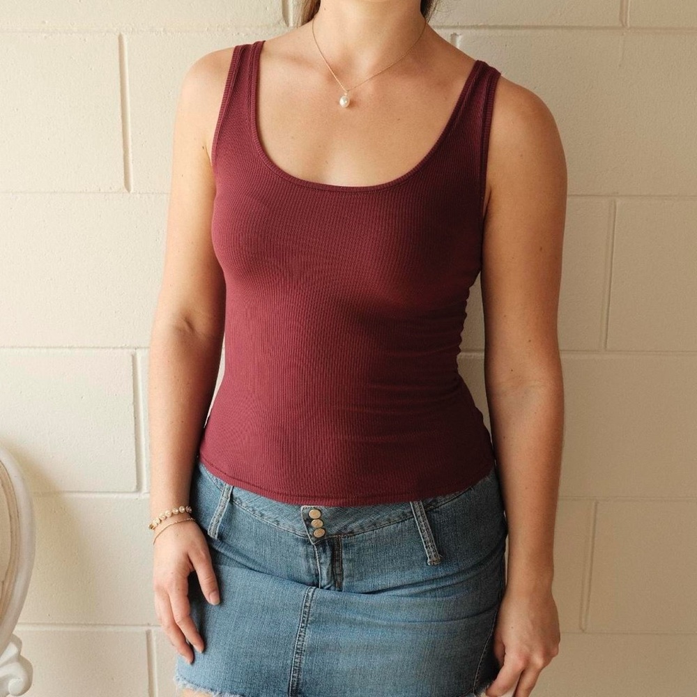 SKIMS Maroon Tank Top